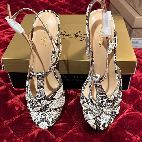 Thalia Sodi Verrda platform sling back Snake Skin pattern Sandals Sz 8M … - Picture 4 of 12